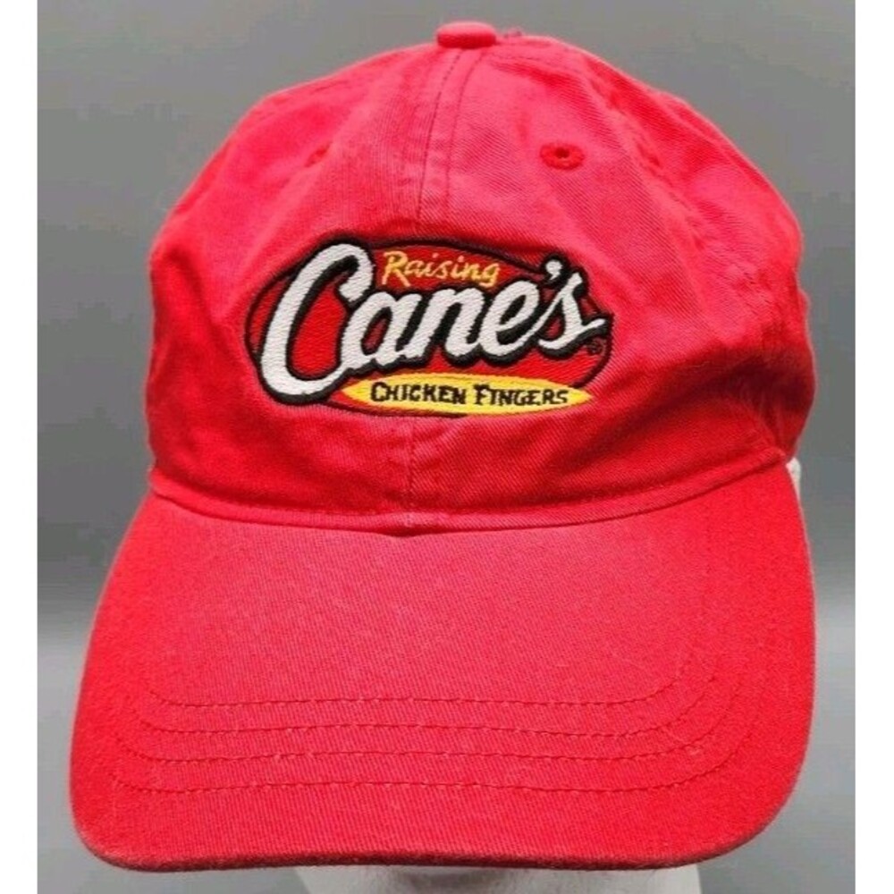 Raising Canes Chicken Fingers One Love Crew Cap Hat Employee Adjustable One Size - Picture 2 of 15